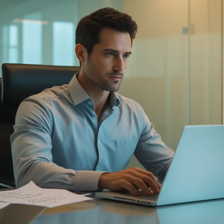 Free Online IT Internships – professional working remotely on laptop with notes and coffee